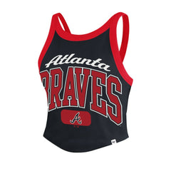 Atlanta Braves Women's Trendy Team Rally Sporty Cropped Racerback Tank Top Black