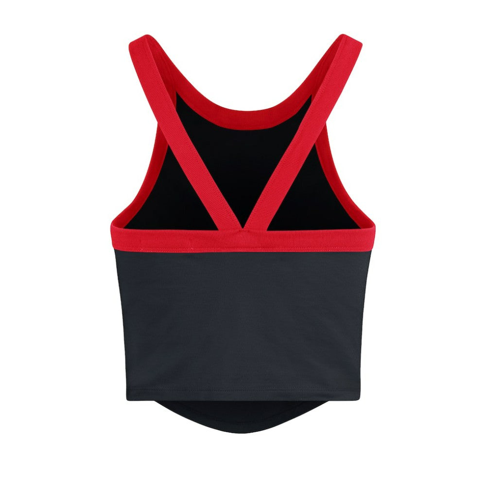 Atlanta Braves Women's Trendy Team Rally Sporty Cropped Racerback Tank Top Black