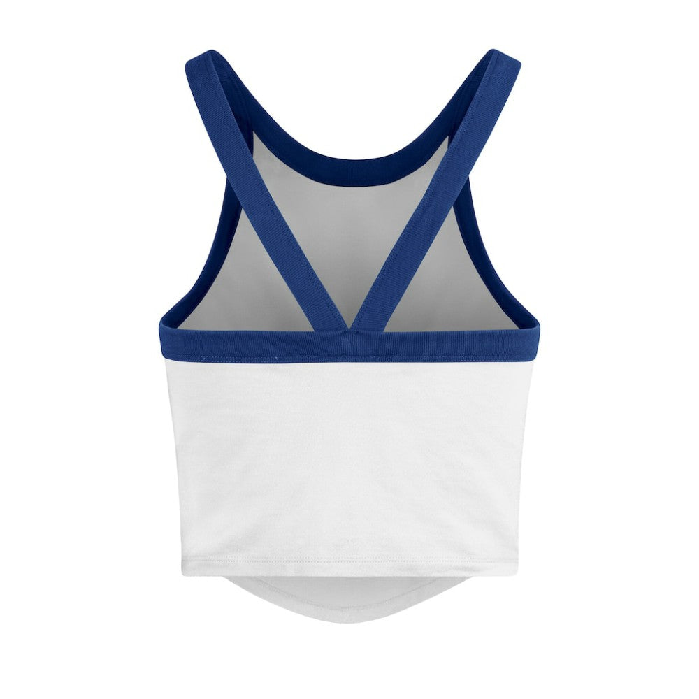 Los Angeles Dodgers Women's Trendy Team Rally Sporty Cropped Racerback Tank Top White