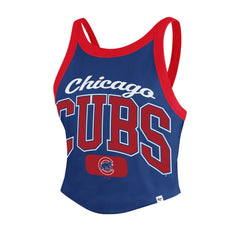 Chicago Cubs Women's Trendy Team Rally Sporty Cropped Racerback Tank Top Royal
