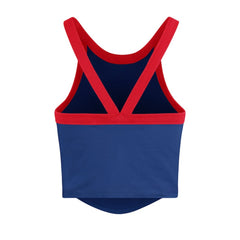 Chicago Cubs Women's Trendy Team Rally Sporty Cropped Racerback Tank Top Royal