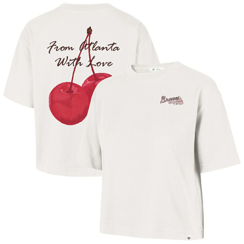 Atlanta Braves Women's Love Letter Reed City T-Shirt Cream