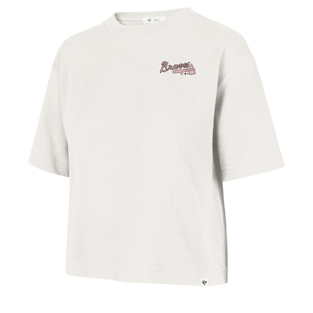 Atlanta Braves Women's Love Letter Reed City T-Shirt Cream