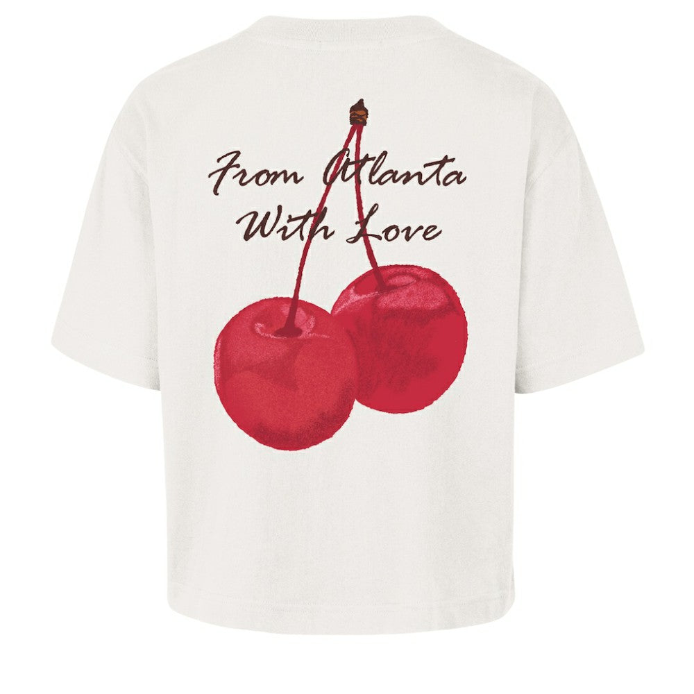 Atlanta Braves Women's Love Letter Reed City T-Shirt Cream