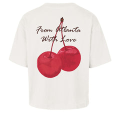 Atlanta Braves Women's Love Letter Reed City T-Shirt Cream