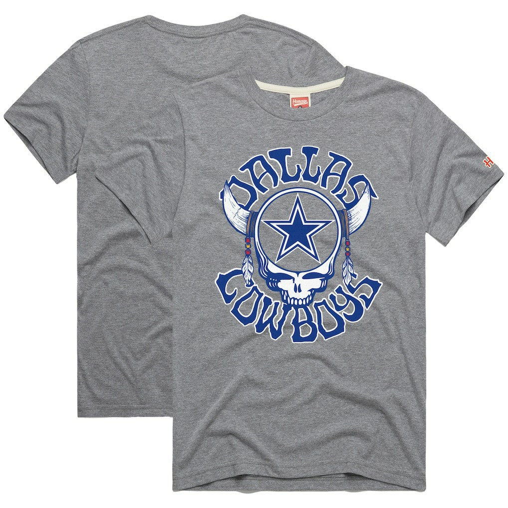 Dallas Cowboys Homage NFL x Grateful Dead Tri-Blend T-Shirt - Gray cheap