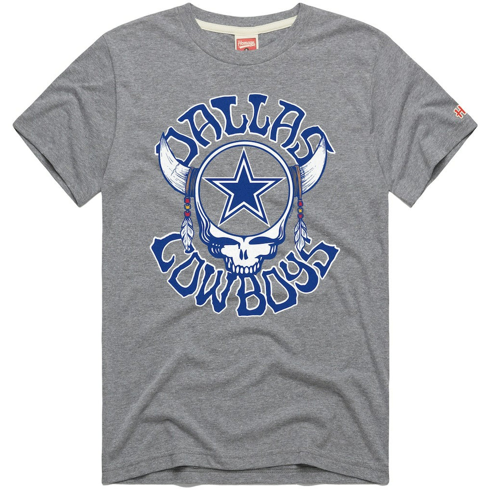 Dallas Cowboys Homage NFL x Grateful Dead Tri-Blend T-Shirt - Gray cheap