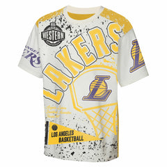 Los Angeles Lakers Outerstuff Youth Top Player All-Over-Print T-Shirt - Cream for sale