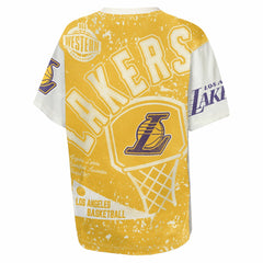Los Angeles Lakers Outerstuff Youth Top Player All-Over-Print T-Shirt - Cream for sale