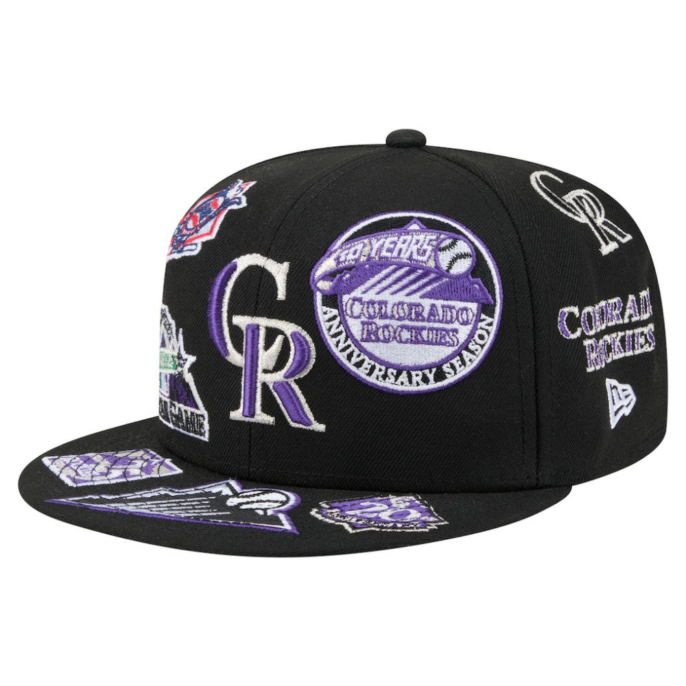 Colorado Rockies All Over 59FIFTY Fitted Hat Black