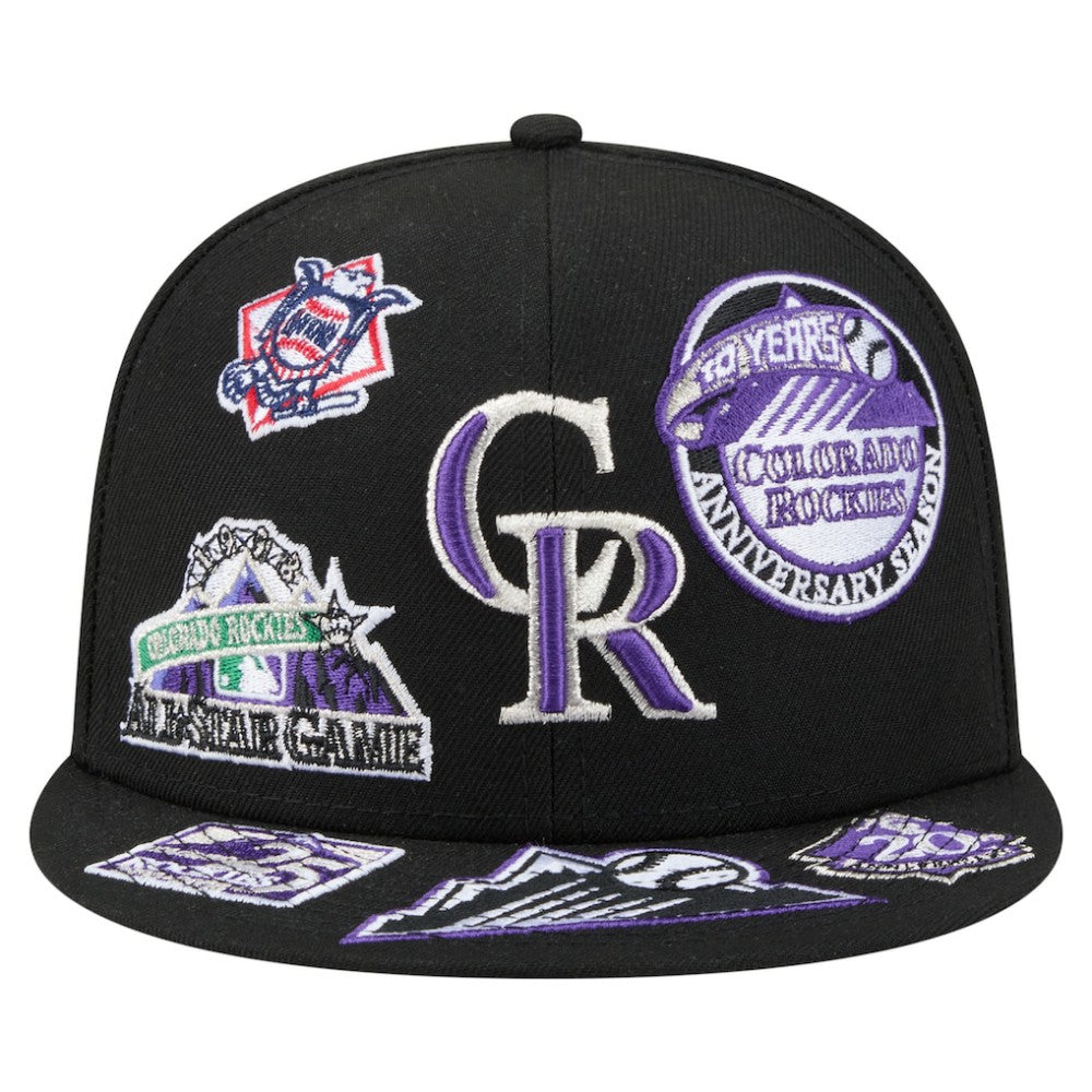 Colorado Rockies All Over 59FIFTY Fitted Hat Black