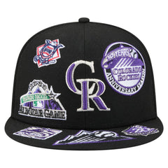 Colorado Rockies All Over 59FIFTY Fitted Hat Black