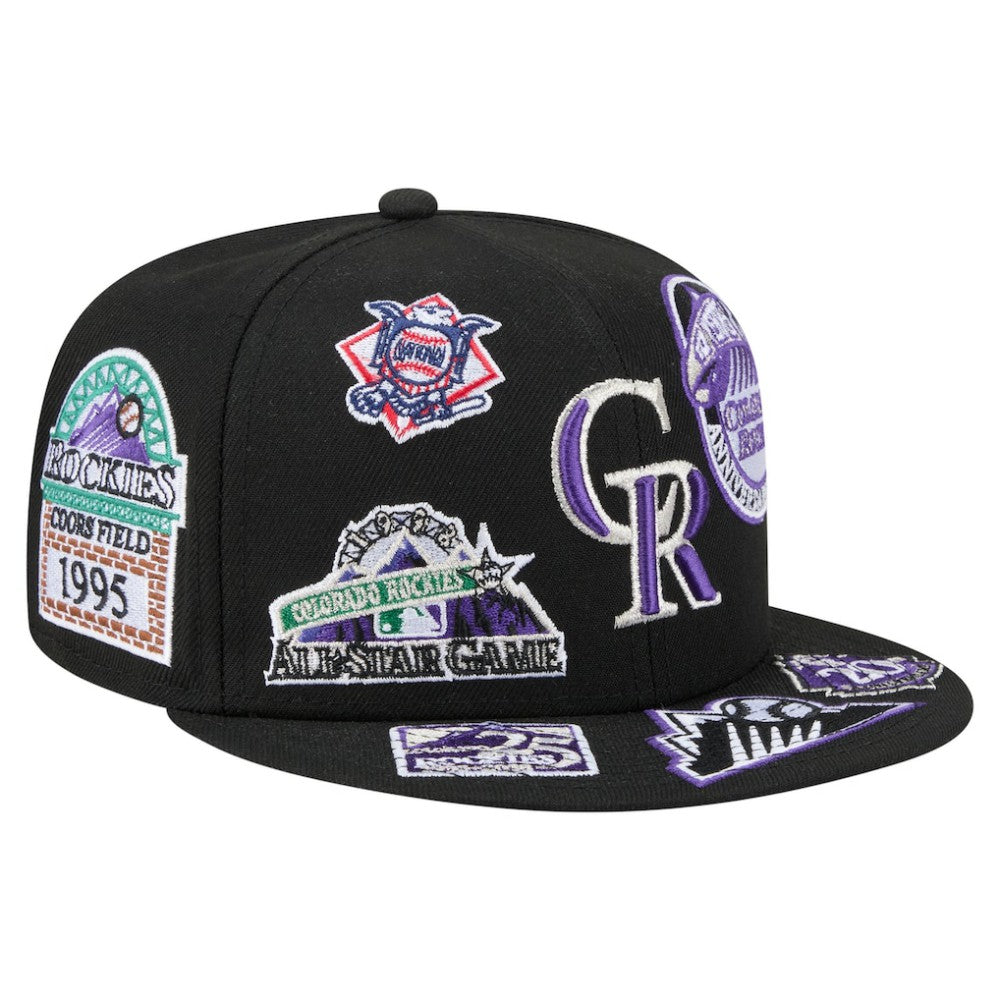 Colorado Rockies All Over 59FIFTY Fitted Hat Black