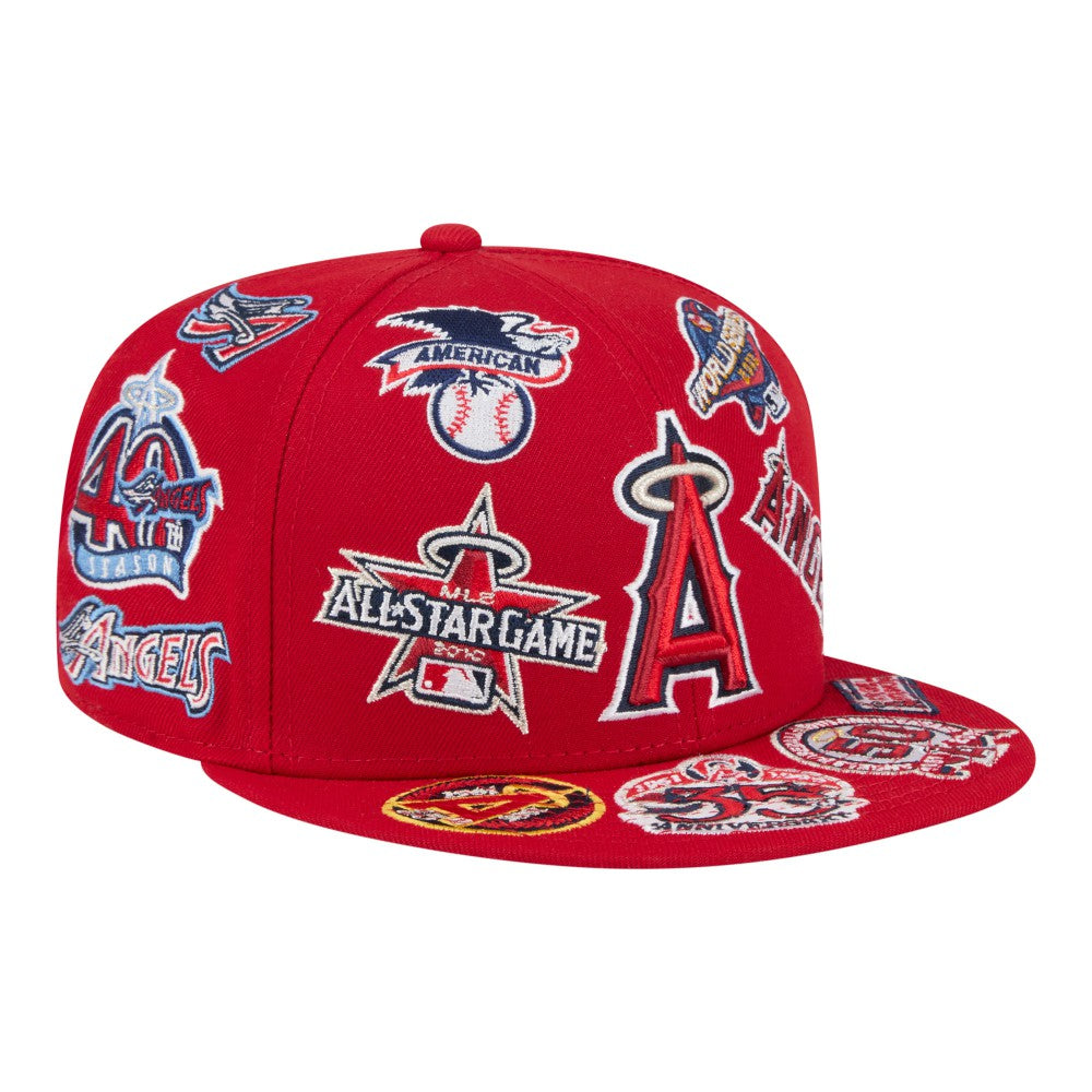 Los Angeles Angels All Over 59FIFTY Fitted Hat Red