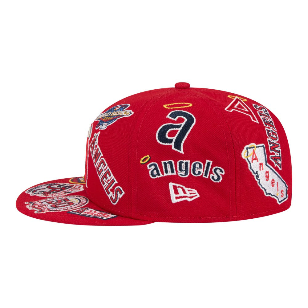 Los Angeles Angels All Over 59FIFTY Fitted Hat Red
