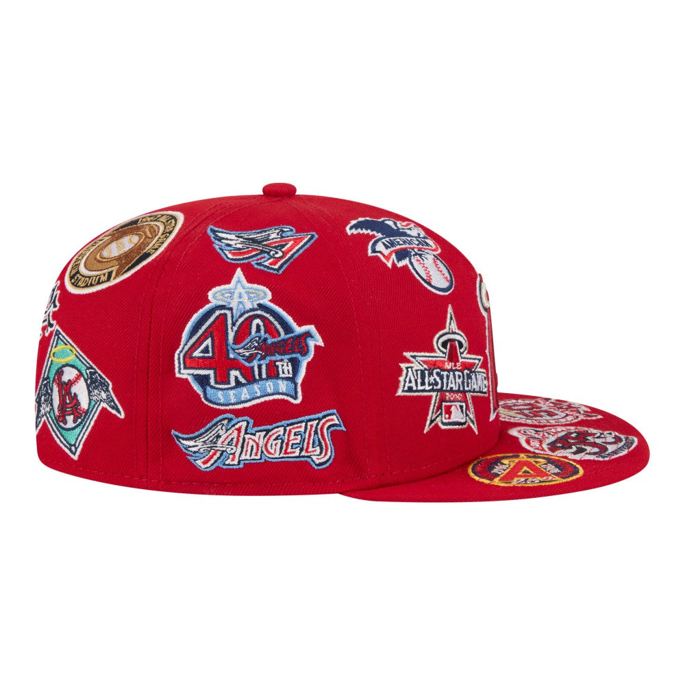 Los Angeles Angels All Over 59FIFTY Fitted Hat Red