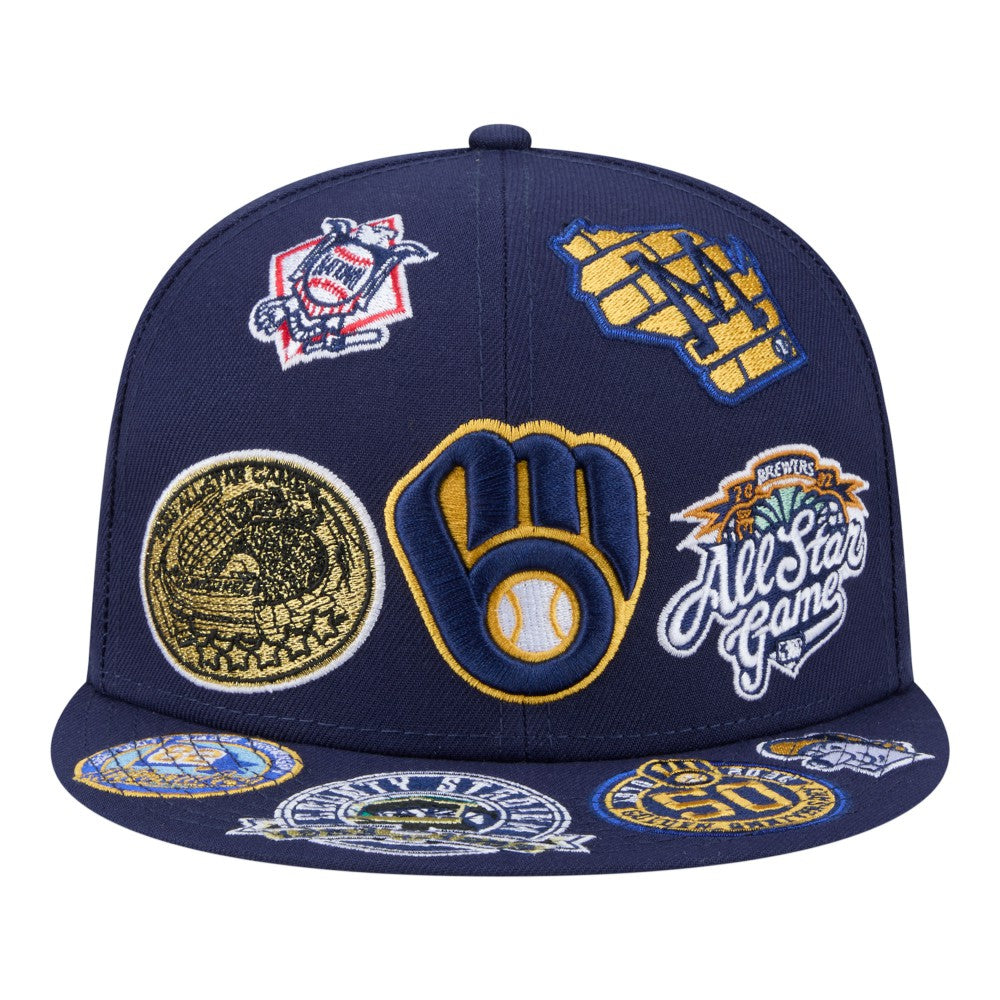 Milwaukee Brewers All Over 59FIFTY Fitted Hat Navy