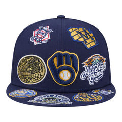 Milwaukee Brewers All Over 59FIFTY Fitted Hat Navy