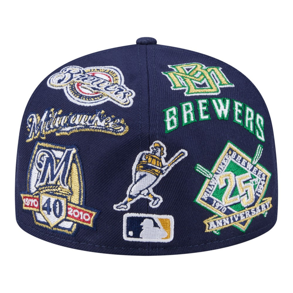 Milwaukee Brewers All Over 59FIFTY Fitted Hat Navy