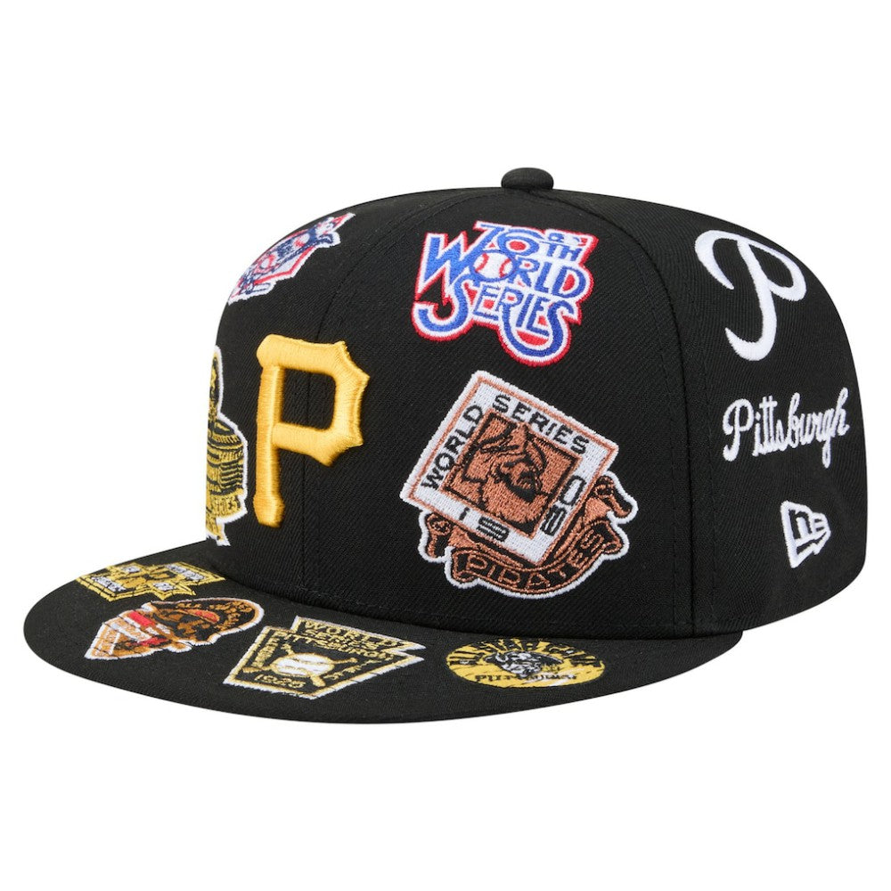 Pittsburgh Pirates All Over 59FIFTY Fitted Hat Black