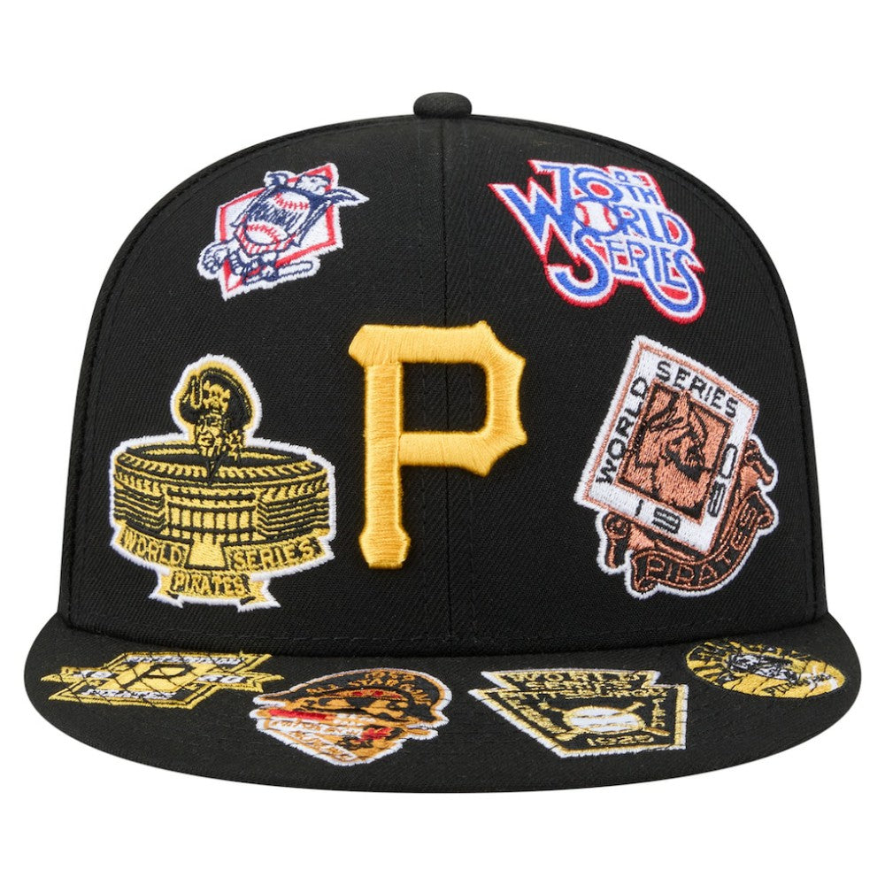 Pittsburgh Pirates All Over 59FIFTY Fitted Hat Black