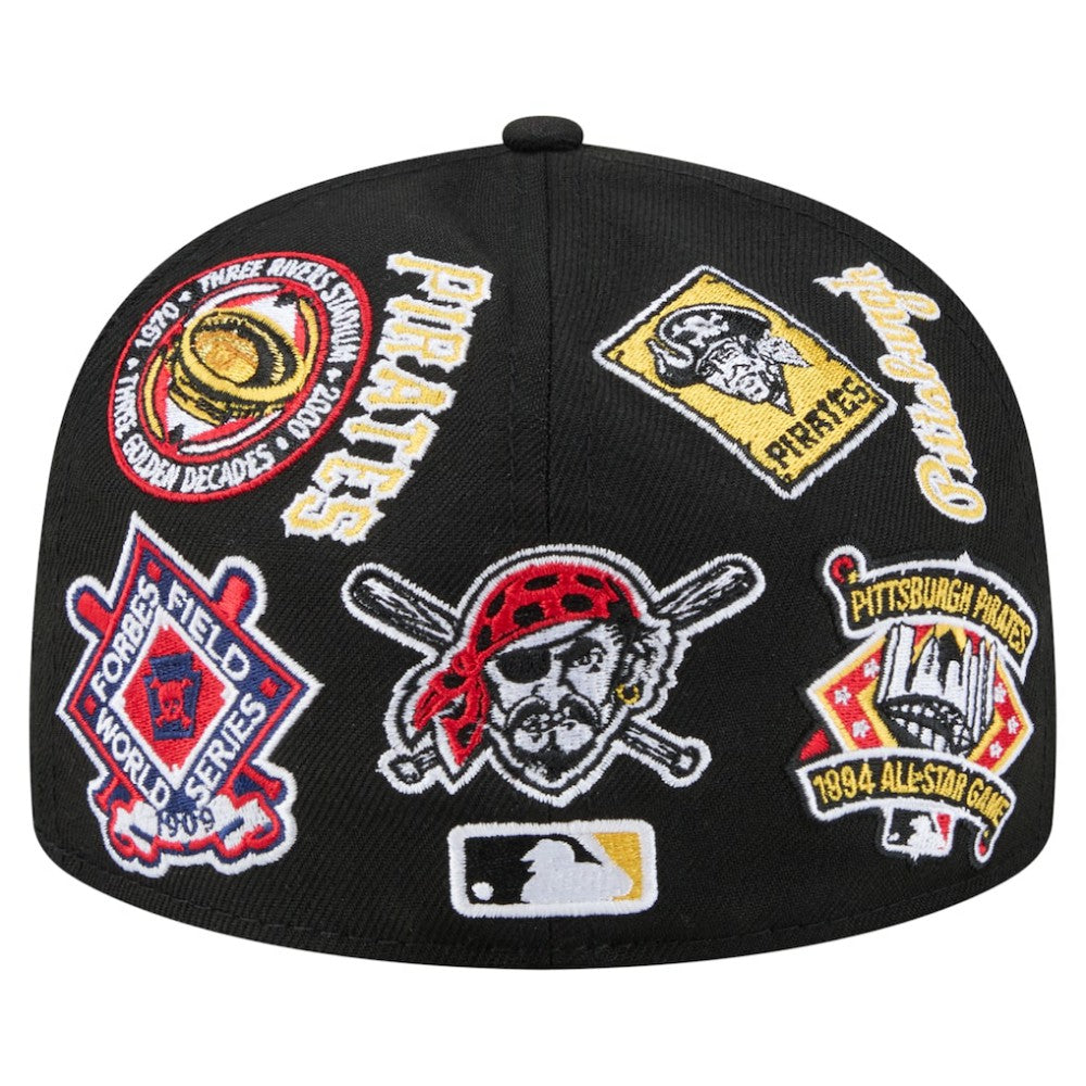 Pittsburgh Pirates All Over 59FIFTY Fitted Hat Black
