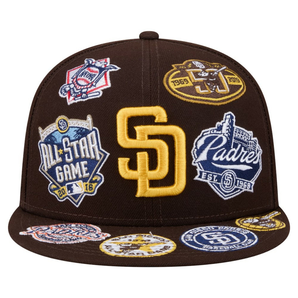 San Diego Padres All Over 59FIFTY Fitted Hat Brown