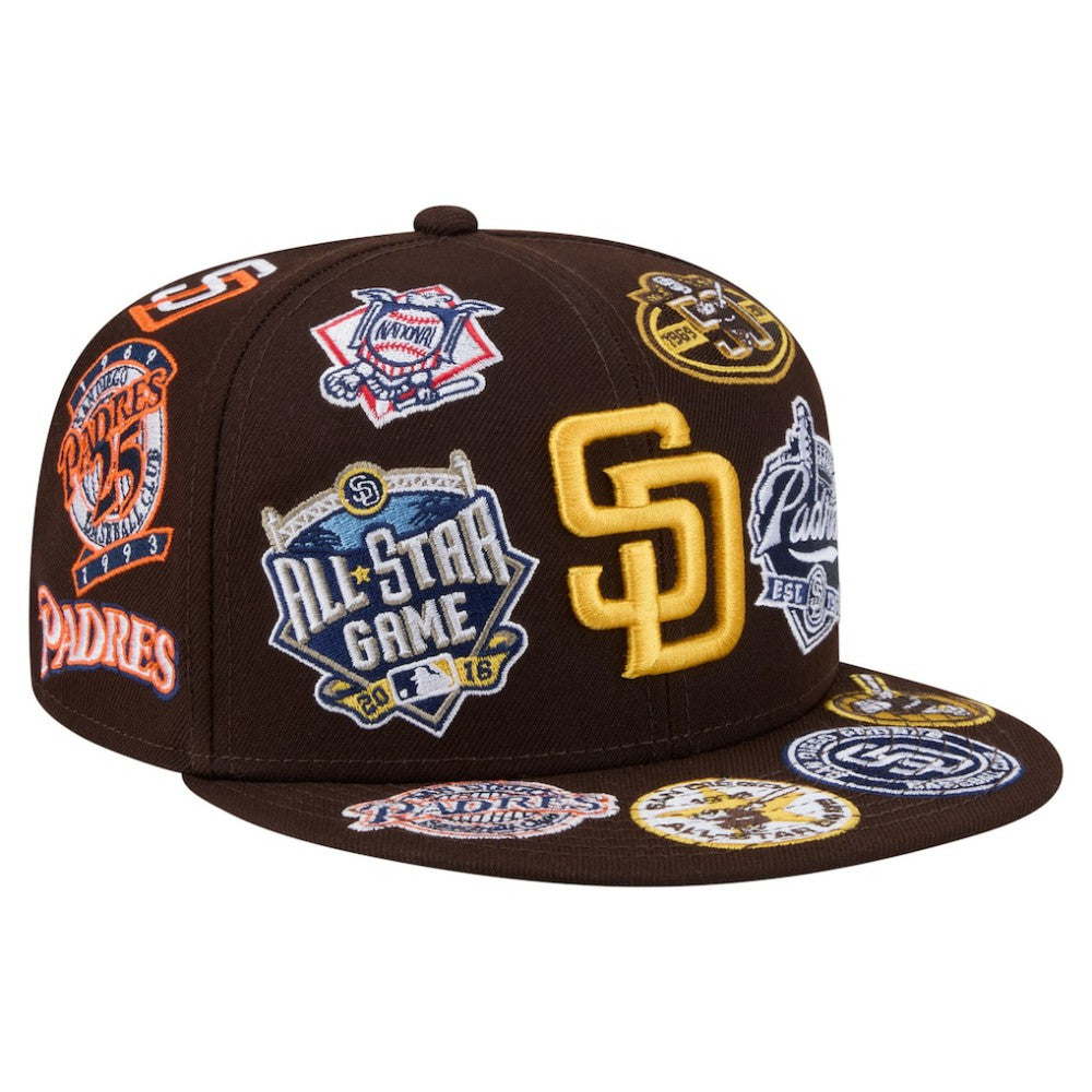San Diego Padres All Over 59FIFTY Fitted Hat Brown