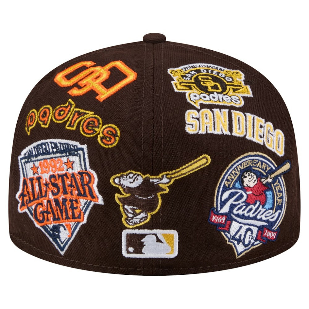 San Diego Padres All Over 59FIFTY Fitted Hat Brown