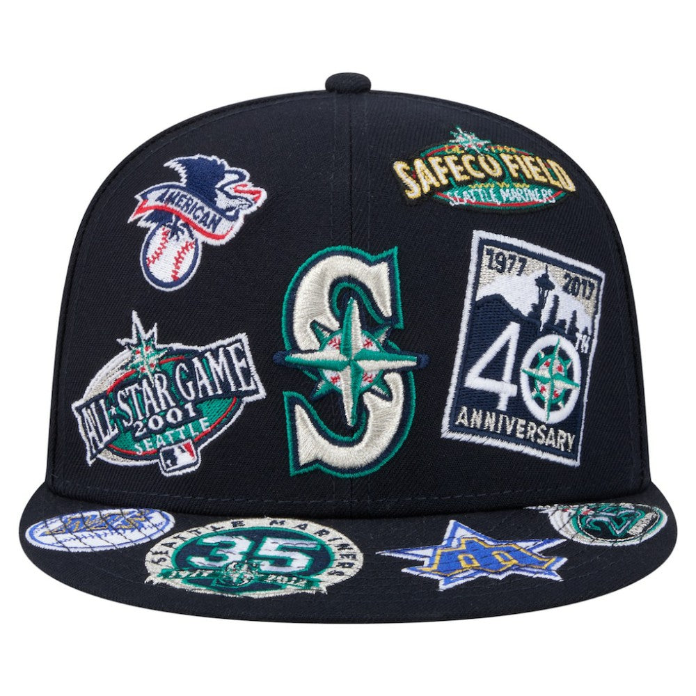 Seattle Mariners All Over 59FIFTY Fitted Hat Navy