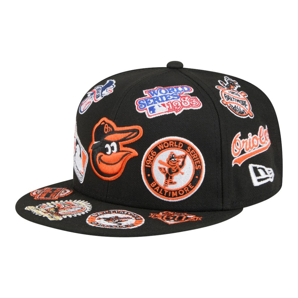 Baltimore Orioles All Over 59FIFTY Fitted Hat Black