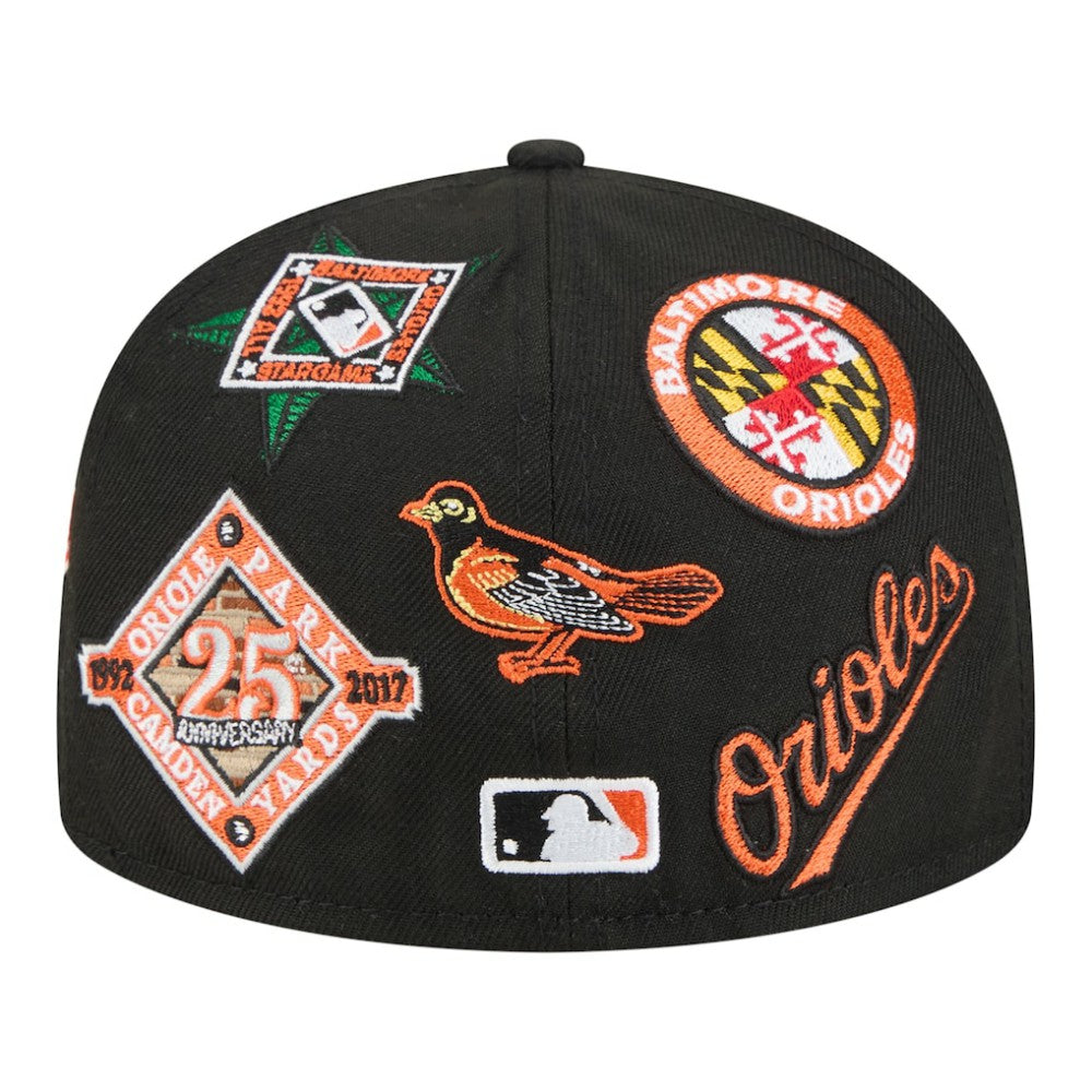 Baltimore Orioles All Over 59FIFTY Fitted Hat Black