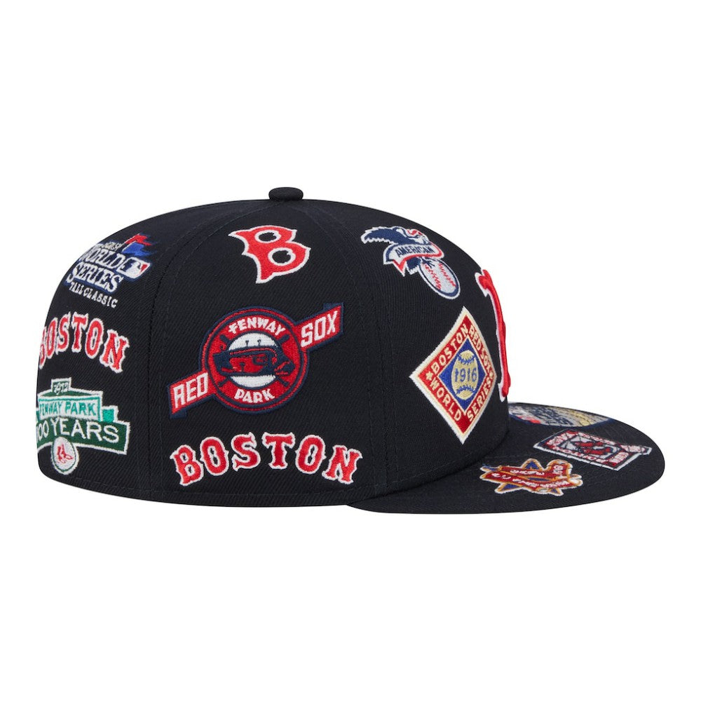 Boston Red Sox All Over 59FIFTY Fitted Hat Navy