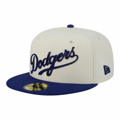 Los Angeles Dodgers Two-Tone Stitch 59FIFTY Fitted Hat Cream
