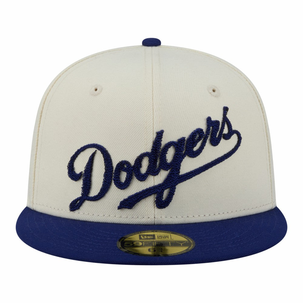 Los Angeles Dodgers Two-Tone Stitch 59FIFTY Fitted Hat Cream