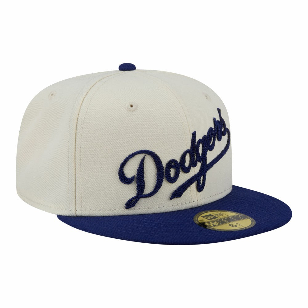 Los Angeles Dodgers Two-Tone Stitch 59FIFTY Fitted Hat Cream