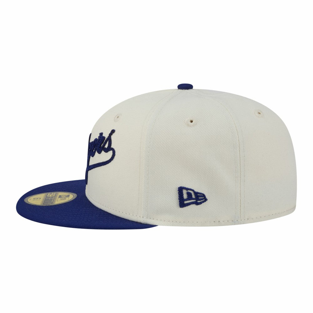 Los Angeles Dodgers Two-Tone Stitch 59FIFTY Fitted Hat Cream
