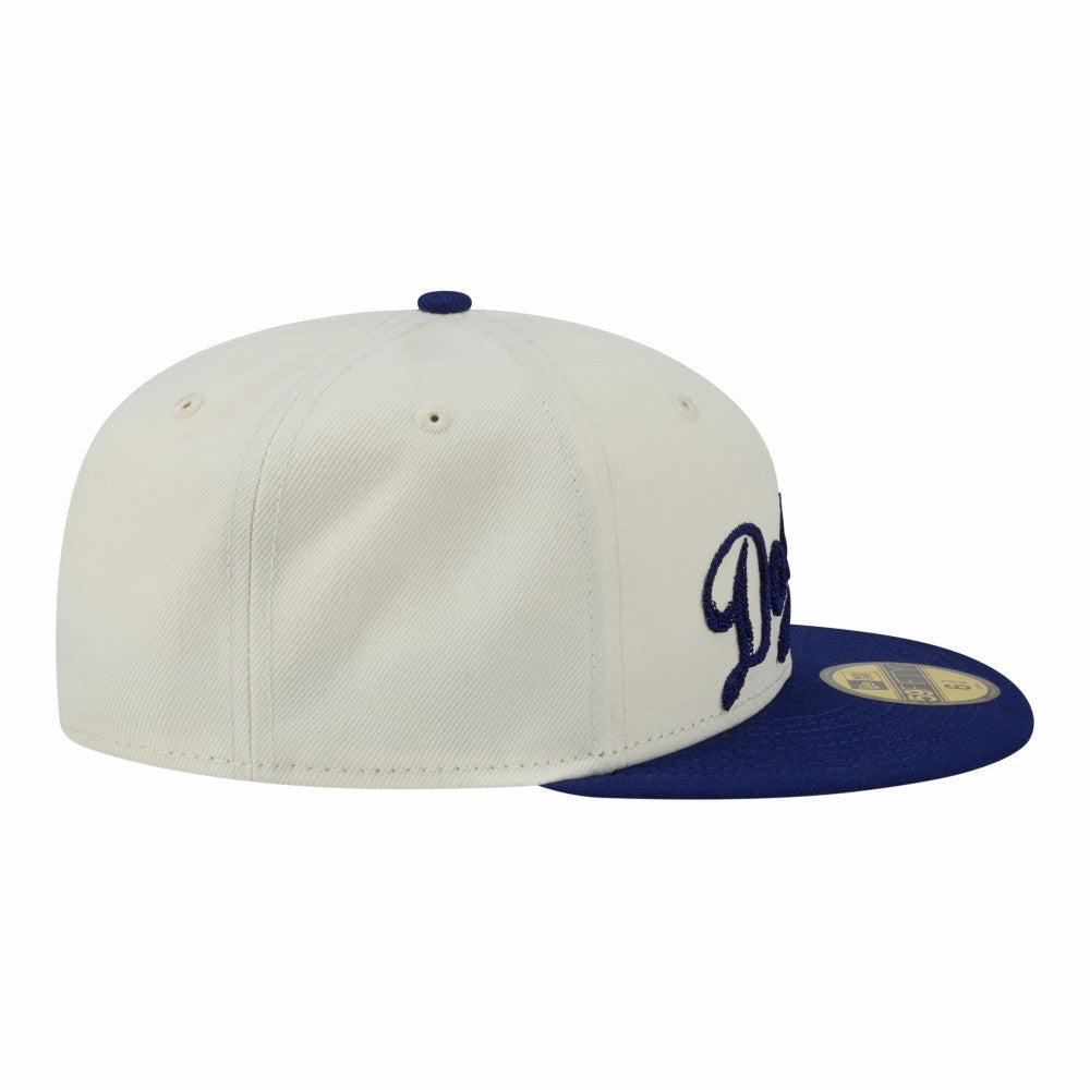 Los Angeles Dodgers Two-Tone Stitch 59FIFTY Fitted Hat Cream