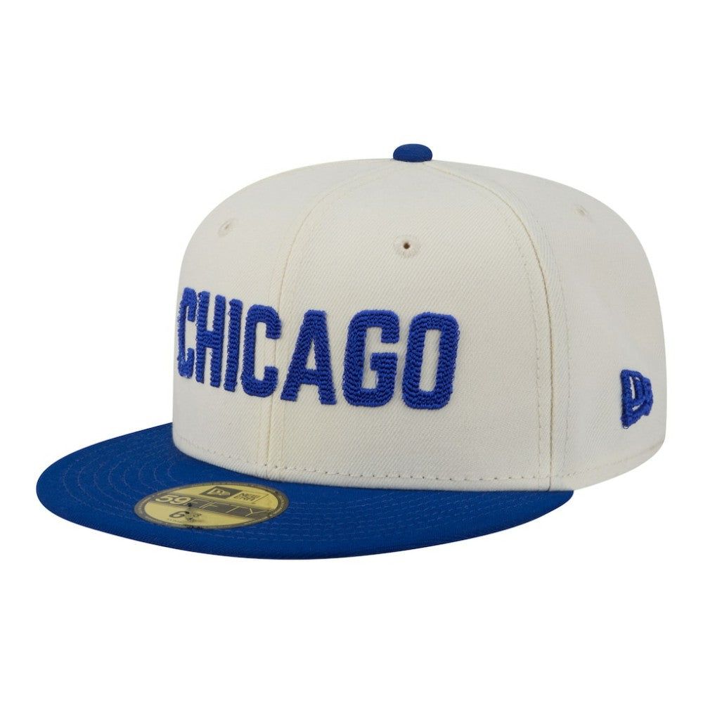 Chicago Cubs Two-Tone Stitch 59FIFTY Fitted Hat Cream