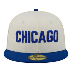 Chicago Cubs Two-Tone Stitch 59FIFTY Fitted Hat Cream
