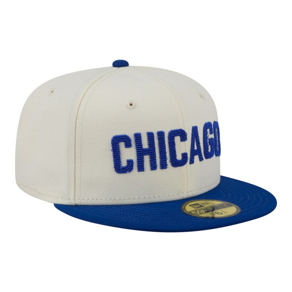Chicago Cubs Two-Tone Stitch 59FIFTY Fitted Hat Cream