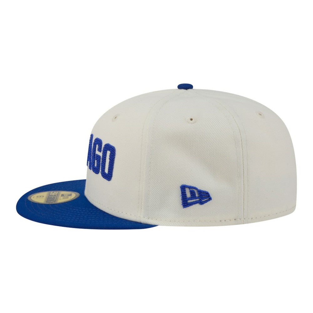 Chicago Cubs Two-Tone Stitch 59FIFTY Fitted Hat Cream