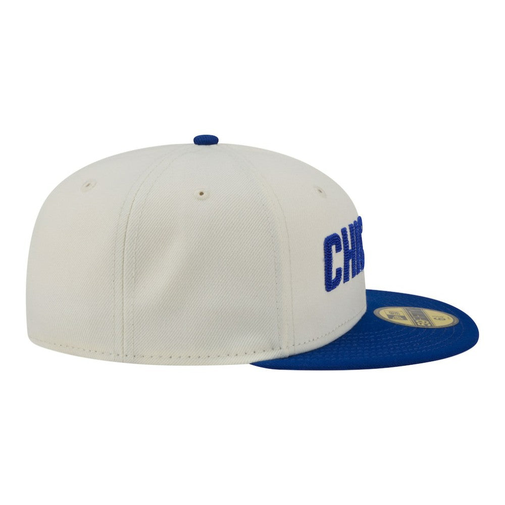 Chicago Cubs Two-Tone Stitch 59FIFTY Fitted Hat Cream