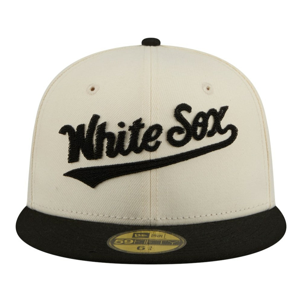 Chicago White Sox Two-Tone Stitch 59FIFTY Fitted Hat Cream