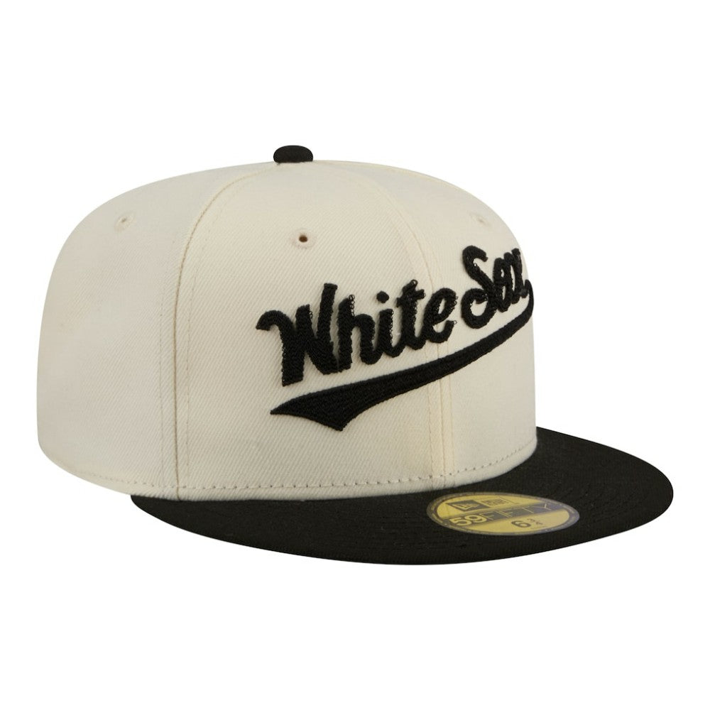 Chicago White Sox Two-Tone Stitch 59FIFTY Fitted Hat Cream