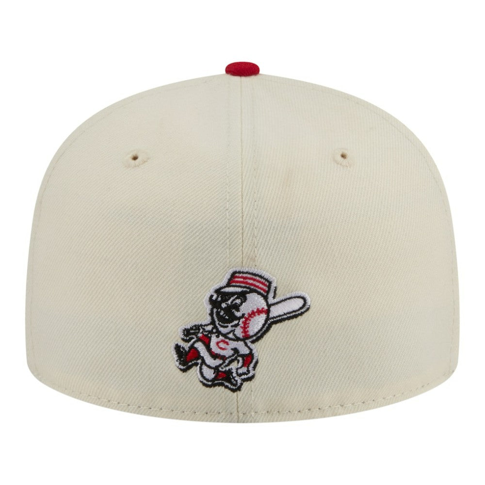 Cincinnati Reds Two-Tone Stitch 59FIFTY Fitted Hat Cream