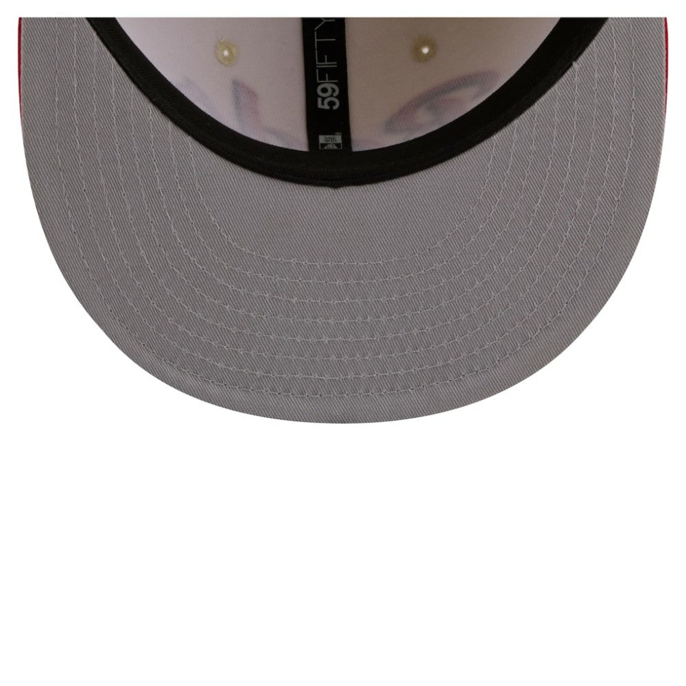 Cincinnati Reds Two-Tone Stitch 59FIFTY Fitted Hat Cream