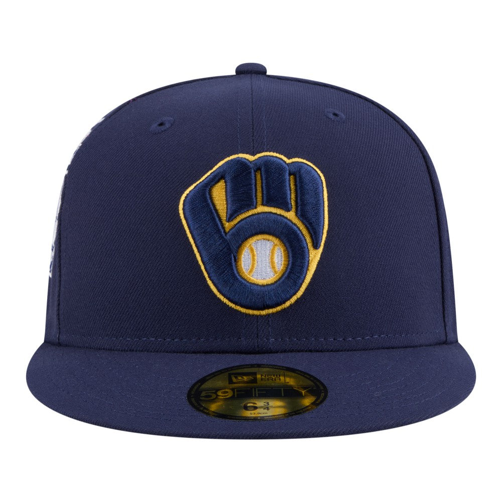 Milwaukee Brewers Hidden Hit 59FIFTY Fitted Hat Navy