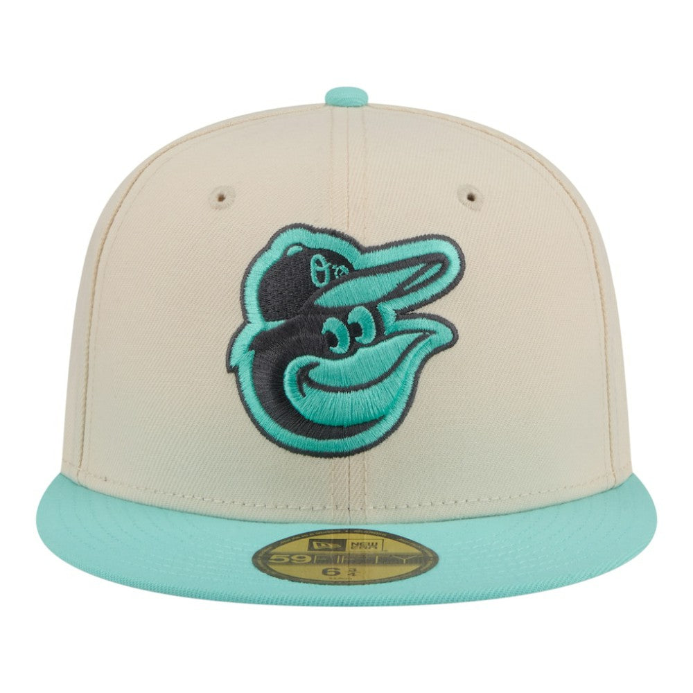Baltimore Orioles Two-Tone Color Pack 59FIFTY Fitted Hat Light Beige/Turquoise