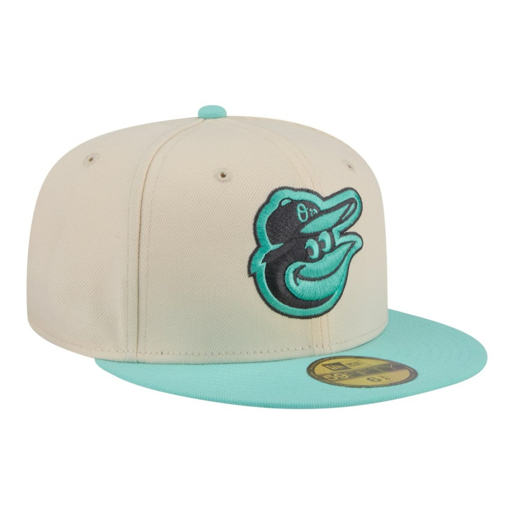 Baltimore Orioles Two-Tone Color Pack 59FIFTY Fitted Hat Light Beige/Turquoise